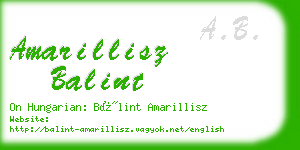 amarillisz balint business card